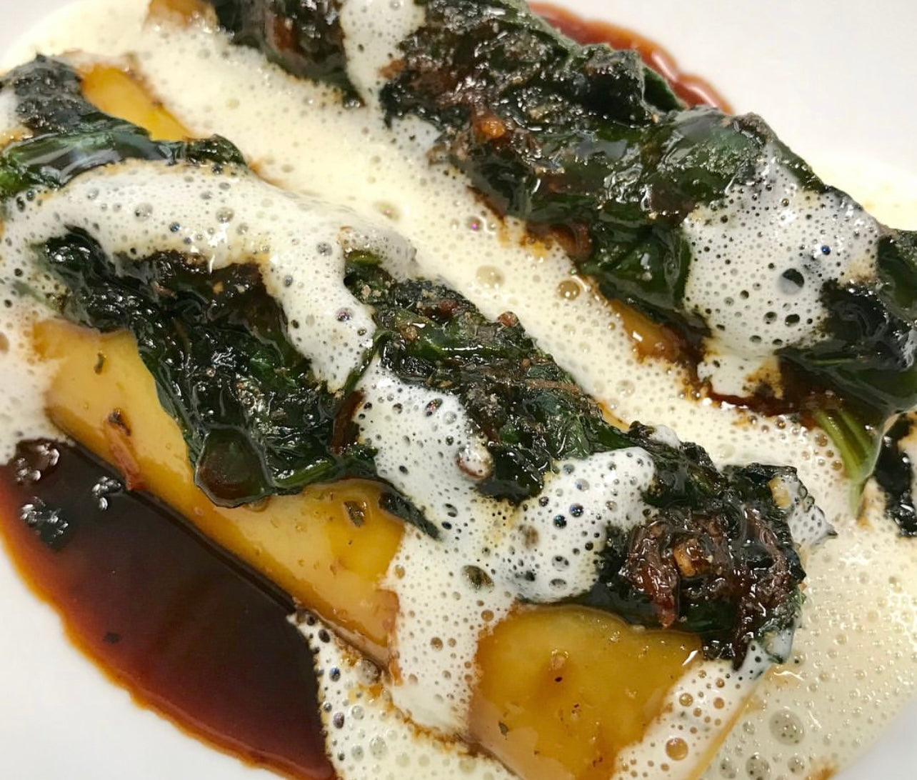 Spinach and wild chard cannelloni 